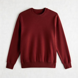 Sweat-shirts pour couples automne-hiver, en coton pur, couleur unie, col rond rétro, pull simple pour homme, vêtements de sport décontractés - Product Image 4