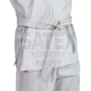 Ensemble d'uniformes de karaté blancs avec ceinture, légers, élastiques, respirants, séchage rapide, polyester/coton, tenue d'entraînement pour adultes unisexes - Product Image 6
