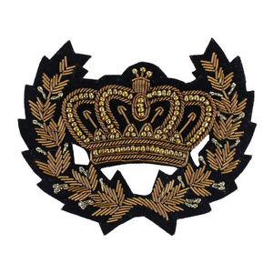 Custom Embroidered <b>Cross</b> <b>Patch</b> with Crown Beaded Design Sew-On Badge for Garment Decoration Classical Style Fabric Applique - Product Image 3