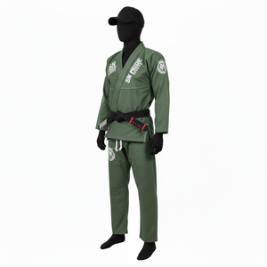 Uniforme de Jiu-Jitsu Brésilien (BJJ) personnalisé avec logo, tissu en coton, pour entraînement au combat au sol, avec ceinture. - Product Image 3