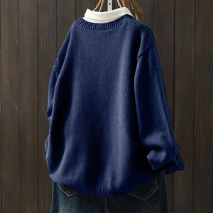 OEM Service Women's Casual Long Sleeved <b>Cardigan</b> <b>Sweater</b> V Neck Knitted Winter Customizable Color Loose Front Coat - Product Image 2
