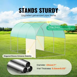 Serre tunnel portable robuste 10x6.6x6.6 FT avec portes moustiquaires à double fermeture éclair et 6 fenêtres moustiquaires pour jardins de plantes exotiques - Product Image 2