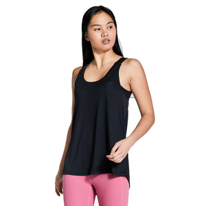 Débardeur noir à col rond pour femme, couleur unie, respirant, tricoté, sans manches, style sportif et décontracté - Product Image 2
