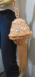 Custom Wholesale Women <b>metal</b> mesh Purse Evening Clutch Bag Gold Chain Light Flower Customized Craft Logo Style Pattern Lady - Product Image 5