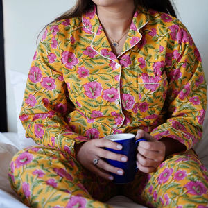 Pijama de algodón para mujer, conjunto de camisa larga con botones, estampado, suave, para verano, playa, noche, vestido de dormir. - Product Image 3