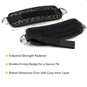 Sangles de cheville réglables en néoprène rembourré pour entraînement musculaire, support de fitness pour machines à câbles - Product Image 3