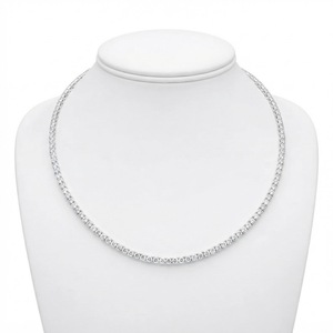 Collar de Diamantes Cultivados en Laboratorio con Corte Brillante Redondo, Claridad DEF VS VVS, Certificado IGI, Oro Sólido de 10K, 14K, 18K - Product Image 2