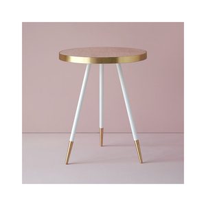 Table d'appoint moderne avec plateau en marbre et structure en métal, design élégant et nouveau, table d'appoint pour salon, meuble d'appoint - Product Image 2