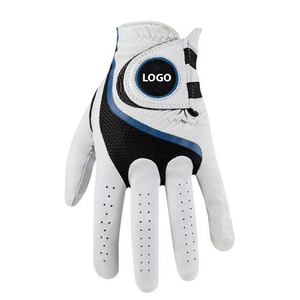 Gant de golf en cuir véritable blanc avec fermeture auto-agrippante noire pour main droite, unisexe - Product Image 6