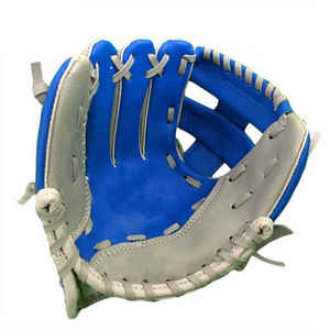 Warpro Industry <b>Blue</b> Synthetic Insulated Split Finger Baseball Glove Left-handed H-Web Hook Loop Closure Adult Non-Slip Catcher - Product Image 1