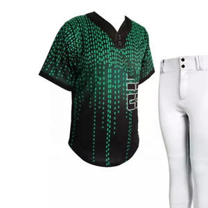 Ensemble de maillots de baseball personnalisés OEM sublimés pour hommes, impression personnalisée, manches courtes, 100 % polyester, pantalon respirant, coupe classique - Product Image 3