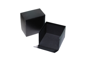 Boîte de rangement rectangulaire en cuir véritable à double ouverture avec doublure en daim doux, design structuré, organiseur de bijoux 75x75x65mm - Product Image 5