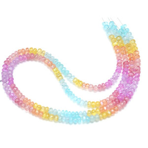 Cuentas redondas lisas de piedra lunar arcoíris natural brillante, cuentas redondas lisas de piedra lunar arcoíris multicolor de 5-7 mm - Product Image 3