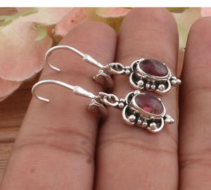 Natural Multi Color <b>Tourmaline</b> Drop <b>Earrings</b> 925 Sterling Silver Luxury Gemstone Women's Wedding Jewelry Wholesale - Product Image 3