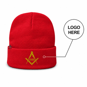 Gorro Masónico Personalizado con Logotipo, para Hermandad, Fraternidad y Sororidad, Unisex, de Acrílico Tejido con Puño - Product Image 1