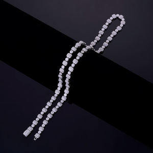 Lab Grown <b>Diamond</b> Tennis Necklace Micro Pave Set Round Brilliant Cut Iced Out Luxury Unique <b>Diamond</b> <b>Jewelry</b> - Product Image 3
