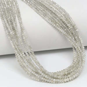 Natural Gray Diamond Hand Faceted Rondelle <b>Beads</b> Strand 1.5-2.5 mm 15.5 Inches Micro Cut <b>Loose</b> <b>Beads</b> for Fine Jewelry Making - Product Image 3