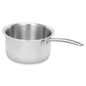 Casserole en acier inoxydable avec couvercle, design minimaliste rond, pour cuisinière à gaz et à induction - Product Image 3