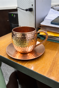 Taza de Cobre Estilo Vintage con Asa de Metal Sólido, Ecológica, para Restaurantes, Hoteles, Cafeterías, Bares, Cócteles - Taza de Regalo Personalizada - Product Image 5