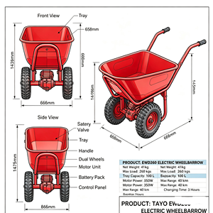 รถเข็นไฟฟ้า TAYO รุ่น Heavy-Duty รับน้ำหนัก 260 กก. พร้อมแบตเตอรี่ลิเธียม 40V ระยะทาง 40 กม. สำหรับใช้งานในฟาร์มและงานก่อสร้าง - Product Image 1