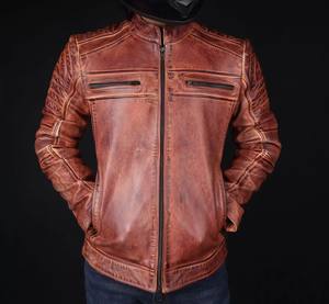 Chaqueta de Lona y Cuero Genuino Premium para Hombre, Estilo Motero Clásico Urbano Moderno, Transpirable, Resistente al Viento, Chaqueta de Invierno - Product Image 1