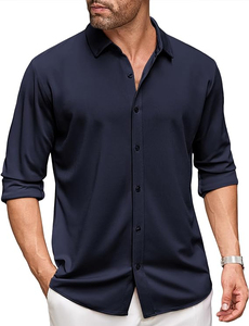 Chemises respirantes pour hommes disponibles en gros, avec un design Coofandy de haute qualité, offrant des manches longues confortables et des options variées. - Product Image 2