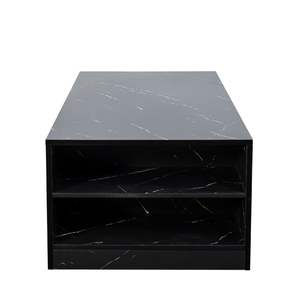 Tavolino da 14,57 in legno moderno con 2 cassetti e ripiano aperto a LED alto per soggiorno tavolo centrale - Product Image 4