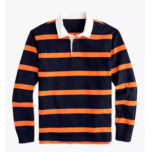 Polo de rugby pour hommes en gros, manches longues, 100 % coton, tissu jersey respirant, fabrication OEM, grammage lourd 2026 - Product Image 5