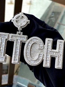 Colgante de Fiesta Personalizado de Plata 925 con Baño de Oro de 18K, Joyería de Lujo Hip Hop Totalmente Engastada con Diamantes de Moissanita de Corte Brillante Redondo - Product Image 6
