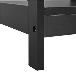 Tavolino quadrato a 3 livelli in legno a forma di X per soggiorno, nero - Product Image 5