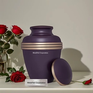 Aluminium Metal Green Cremation <b>Urn</b> Human Ashes <b>Large</b> Funeral Memorial <b>Urns</b> Customized Colour Decorative Adult Burial Jars <b>Urns</b> - Product Image 6