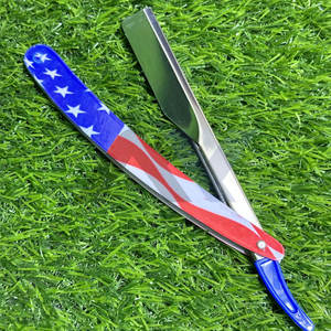 Navajas de Afeitar al por Mayor OEM Personalizadas para Hombre, Navaja Plegable con Diseño de Bandera Americana, Herramienta de Afeitado con Bloqueo Deslizante - Product Image 3