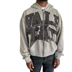 <b>Men's</b> Embroidered Hoodie Custom Logo Pullover Sweatshirt Streetwear Fashion Wholesale Private Label Manufacturer - Product Image 2