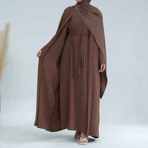 Abaya Moderna Rosa Pastel para Mujer, Estilo Dubai, Kimono Musulmán, Ropa Casual Islámica, Largo hasta el Suelo, Manga Larga, Ligero - Product Image 5