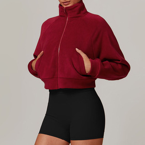 Veste polaire pour femme, fermeture éclair intégrale, col montant, légère, en coton, imperméable, respirante, coupe-vent, vêtements de sport décontractés - Product Image 5