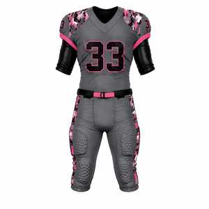 Uniforme de Fútbol Americano Personalizado con Logotipo de Equipo OEM, Impresión Digital, Transpirable, de Secado Rápido, Malla de Lona Vintage, Protector, para Hombre - Product Image 2