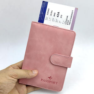 Wholesale and Custom Logo Travel Credit Card <b>Wallet</b> Passport Cover Case PU Leather Travel Passport <b>Holder</b> with Magnetic Closure - Product Image 2