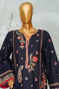 En gros, Ensembles 3 pièces pour femmes, Salwar Kameez pakistanais en tissu Lawn avec broderie au col, Salwar uni en tissu Lawn et Dupatta, style décontracté d'été - Product Image 6