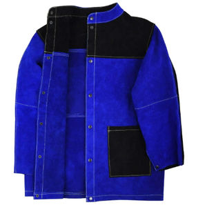 Veste de soudeur en cuir de vachette pleine fleur de qualité supérieure, résistante aux étincelles, pour la sécurité industrielle des soudeurs - Product Image 3