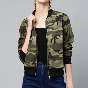 Veste bomber camouflage coupe-vent pour femme, légère, mode streetwear, logo personnalisé, fabricant OEM en gros - Product Image 1