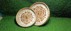 Juego de bandejas de caña de ratán y nácar, bandejas de postre hechas a mano ecológicas para celebraciones de Ramadán, regalos de Eid y bodas - Product Image 5