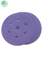 Disque abrasif violet RIKEN 115 mm à 7 trous avec fixation auto-agrippante pour meuleuse d'angle