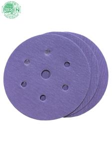 Premium WOLFRIKEN Purple Sanding Disc 7Hole 40-P2000Grit Medium Hook Loop Abrasive Paper Aluminum <b>Plastic</b> Packaging OEM Factory - Product Image 4