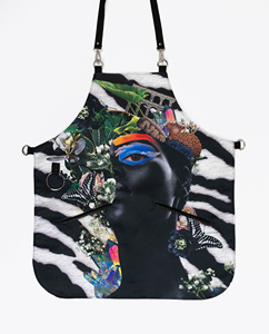 Capa de Peluquería con Estampado Artístico de Vegetales, Delantal Textil con Cintura Ajustable para Estilistas - Product Image 3