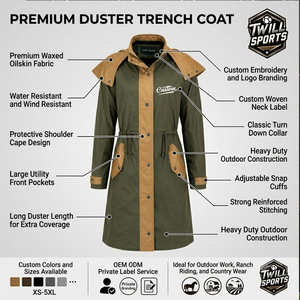 Manteau long imperméable, coupe-vent et respirant en toile cirée pour femme 2026 – Veste d'équitation et d'extérieur durable pour l'hiver - Product Image 6
