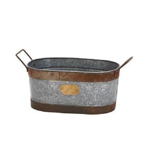 Jardinière galvanisée vintage tendance style français, effet rouillé, taille, forme et couleur personnalisables, pour usage en jardinage - Product Image 2