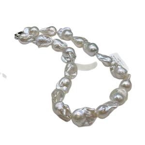 Collar de Perlas Barrocas Grandes con Cuentas Completas, Estilo Retro Francés, Diseño Simple y Moderno - Product Image 5