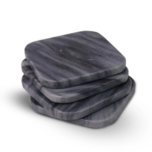 Juego de posavasos de mármol negro en oferta, elegantes posavasos de piedra para bebidas, para la decoración del hogar, la oficina, la mesa de café y el comedor, disponibles para la venta. - Product Image 6
