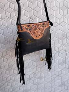 Bolso de Piel Auténtica con Flecos Tallados a Mano, Bolso de Diseñador, Gitano, Bohemio, Multiusos, para Mujer, Novedad - Product Image 2