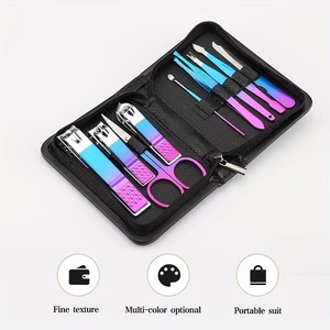 9 18pcs Set Professional Stainless Steel Manicure & Pedicure <b>Kit</b> Precision <b>Nail</b> Care with Travel Case with Luxurious Gradient - Product Image 4